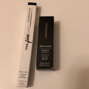 Eyeliner and lipstick